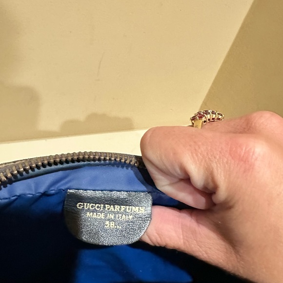 Vintage Gucci Accessory Sherry Line GG Webbed Clutch with added strap - Picture 5 of 9